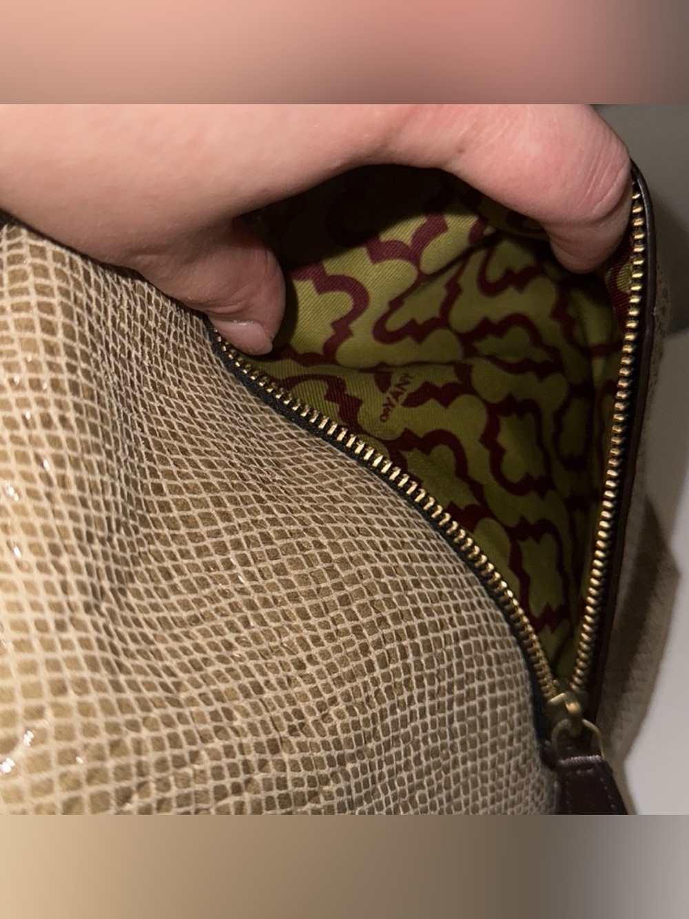 OrYANY Bette Embossed Python Leather Bag. Dust bag included NWOT - Picture 5 of 11